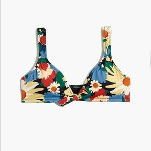 Tie-Front Bikini Top in Painted Garden Floral